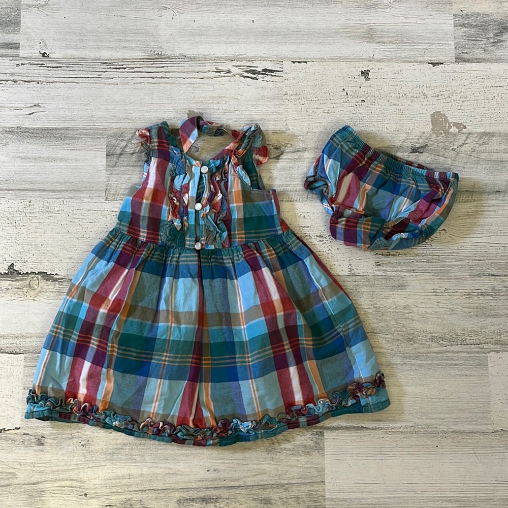 #E8- girls adorable dress and diaper cover size 18M CHAPS